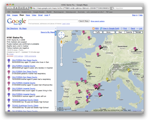 Google's Swine Flu Map