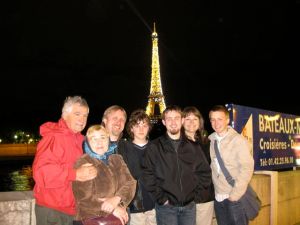 The family and the Eiffel Tower